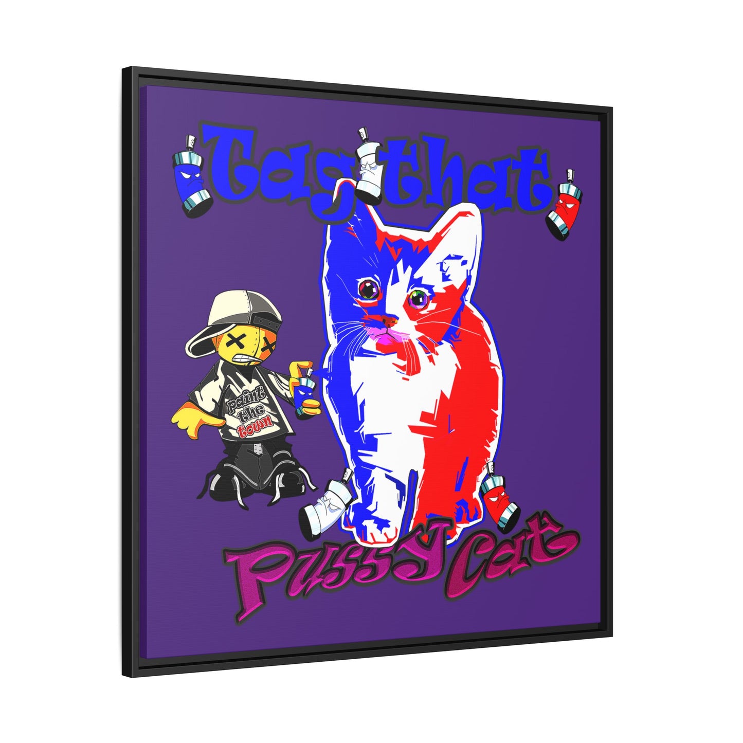 tag that - framed canvas art (purple)