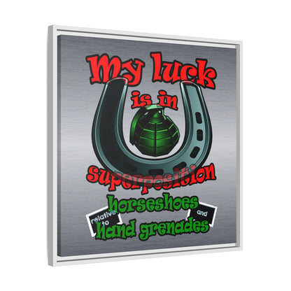 my luck - framed canvas art (brushed nickel)