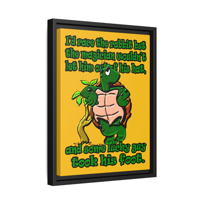 turtle race - framed canvas art (yellow)