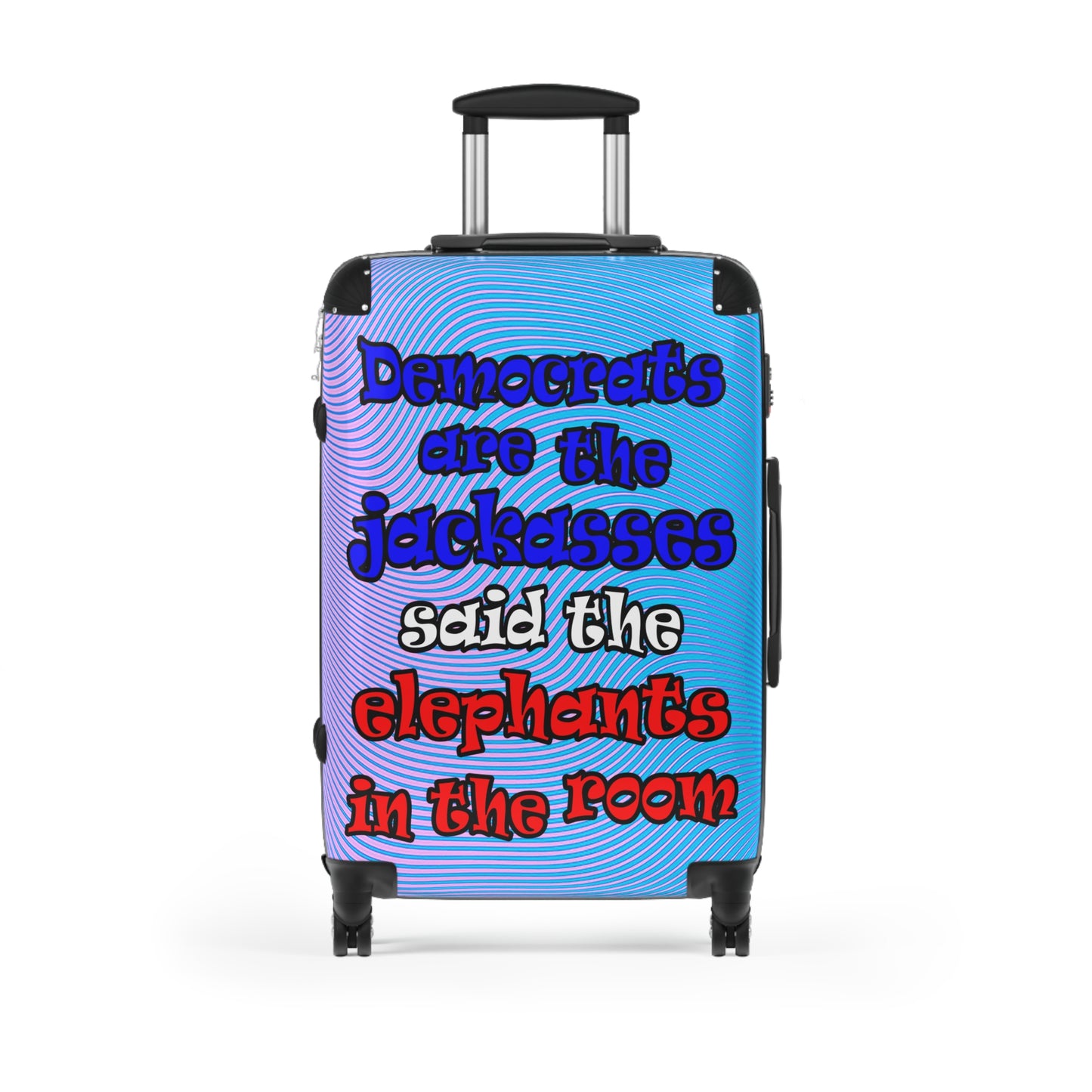 donkeys and elephants - Suitcase (light blue-purple wave)