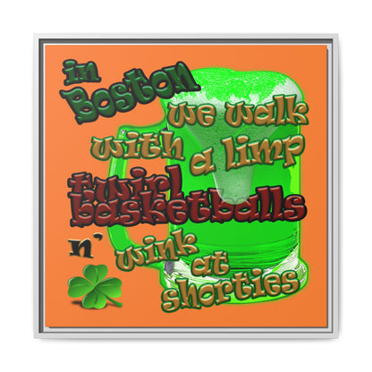 celtics logo - framed canvas art (crusta)