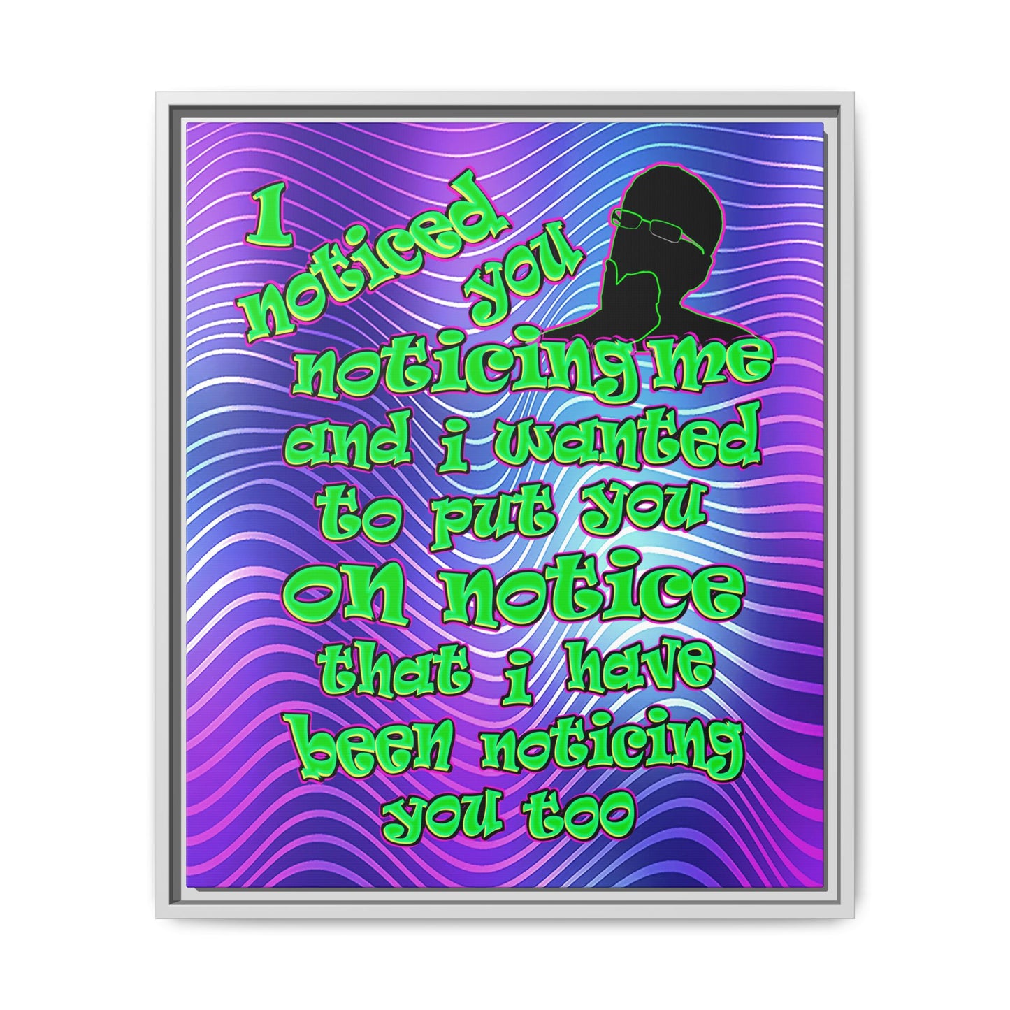 noticed you noticing - framed canvas art (purple wave)