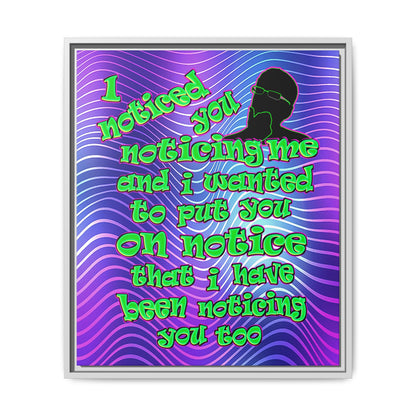 noticed you noticing - framed canvas art (purple wave)