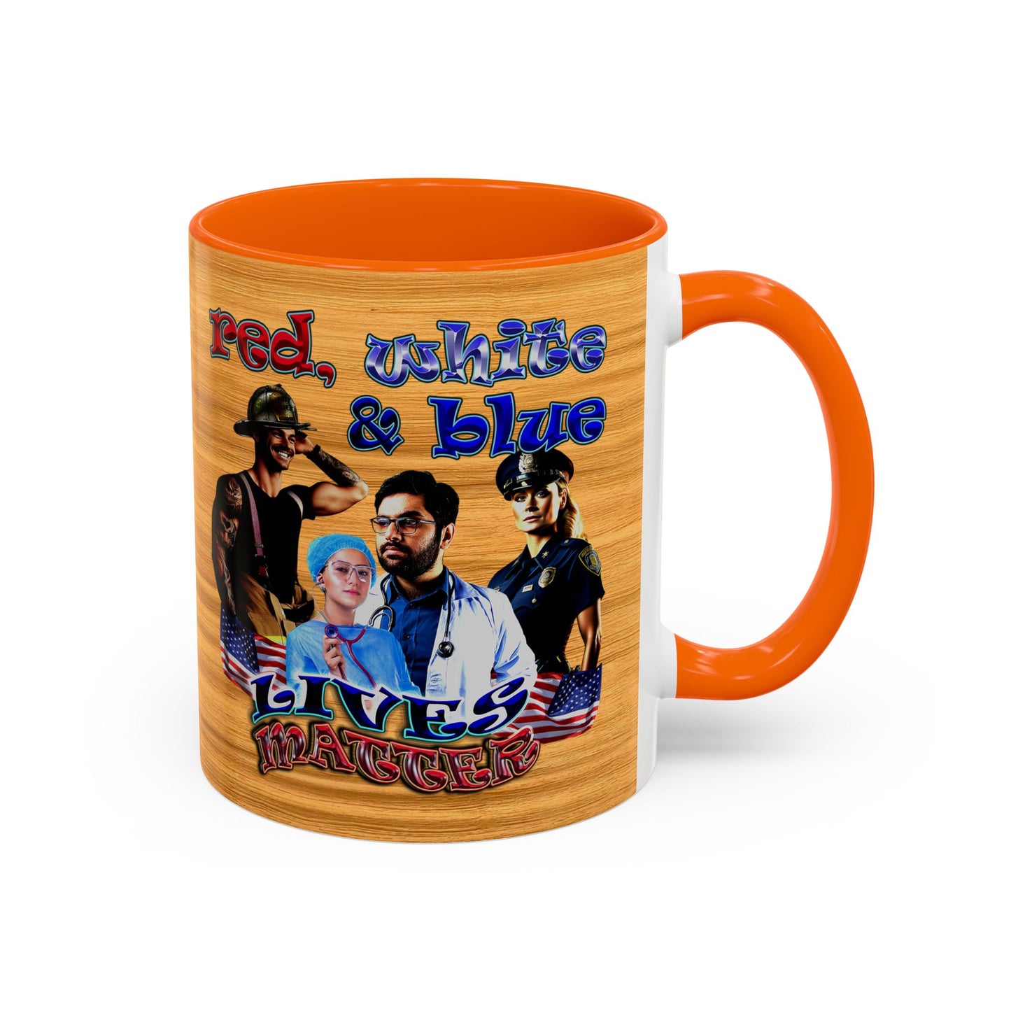 rw&b lives matter - Accent Mug (butterscotch wood finish)