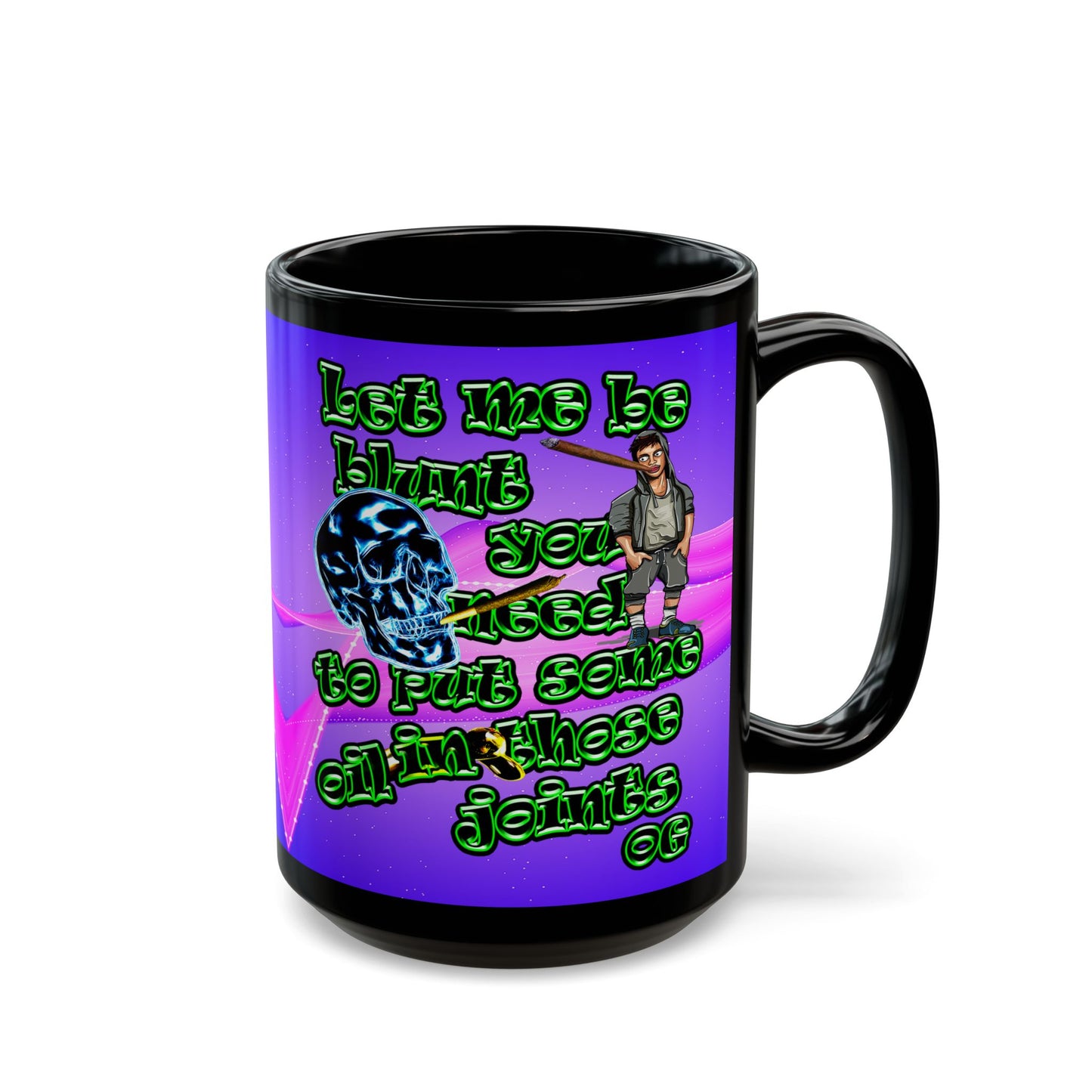og - Black Mug (purple-pink wave)