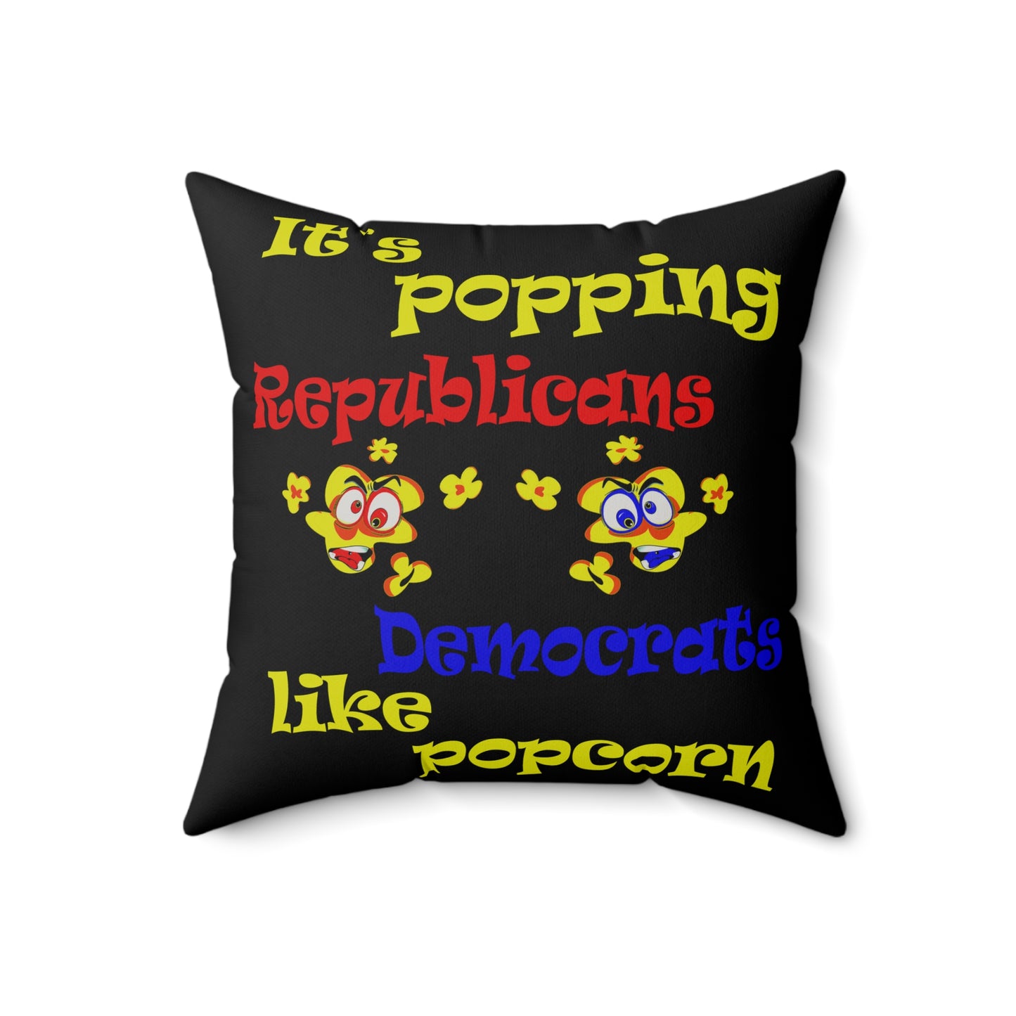popping like popcorn - Faux Suede Square Pillow - (black)