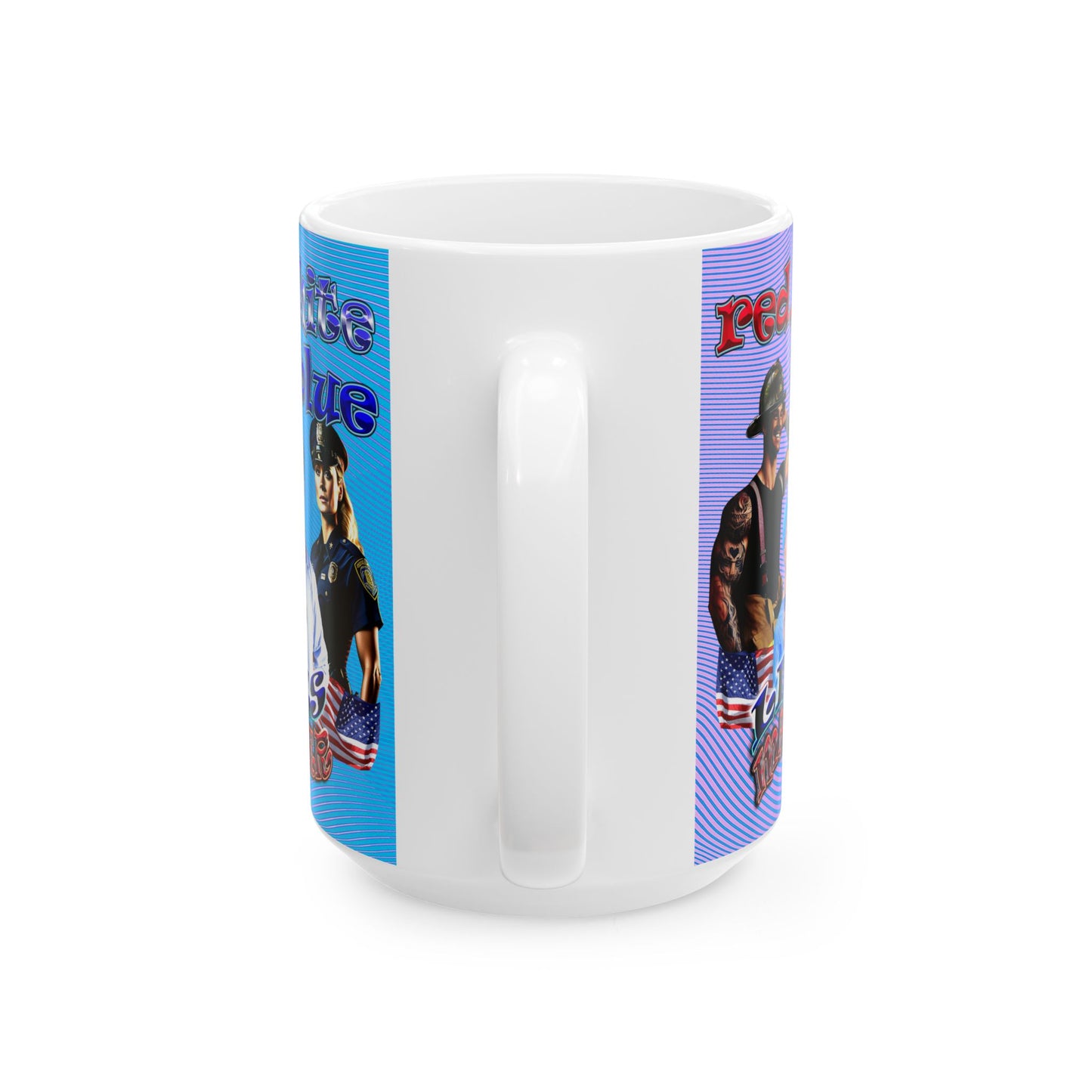 rw&b lives matter - White Mug (light blue-purple wave)