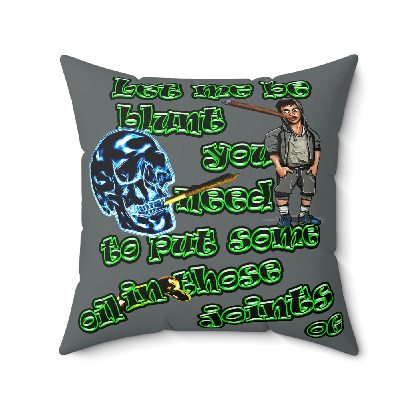 og - Spun Polyester Square Pillow - (dark grey)