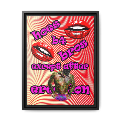 hoes b4 bros - framed canvas art (yellow-orange wave)