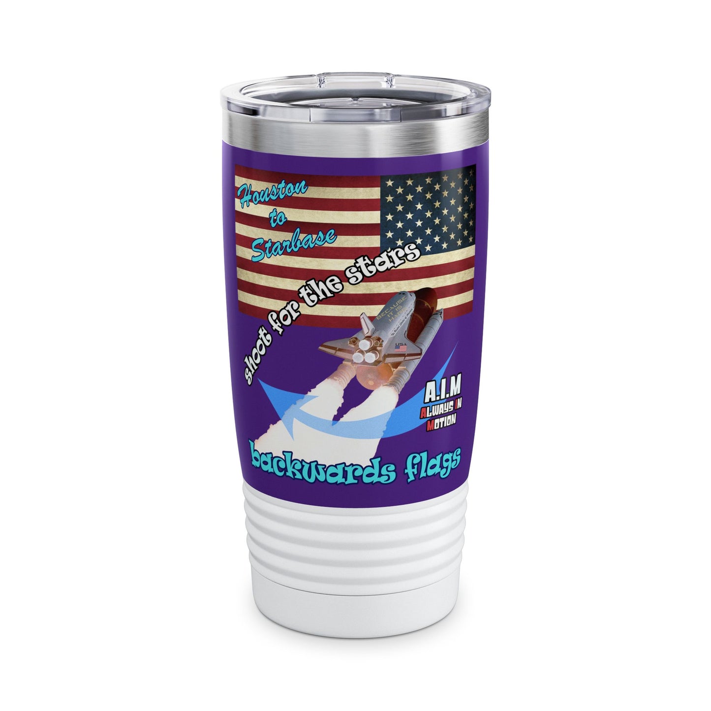 shoot for the stars - Ringneck Tumbler, 20oz (purple)