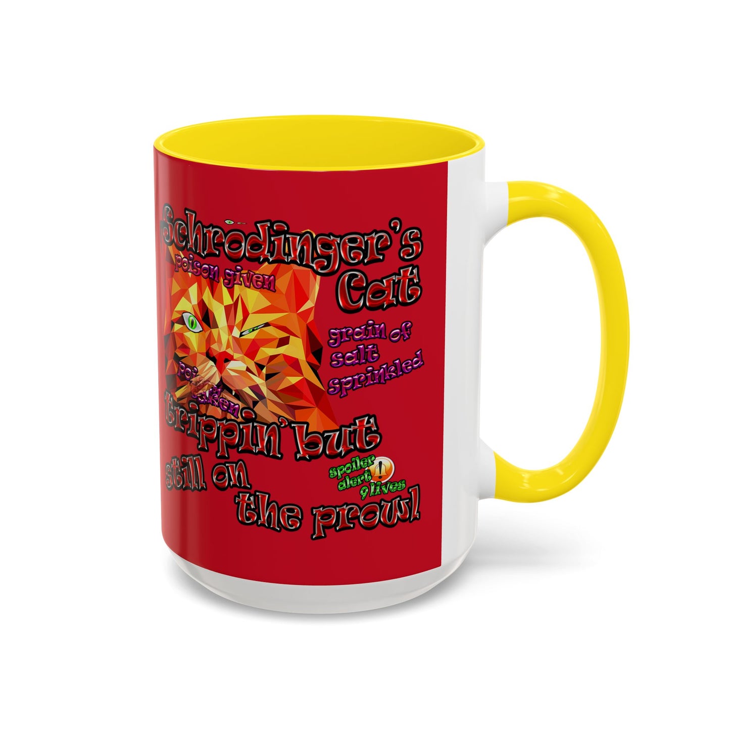 schrodinger's cat - Accent Mug (dark red)