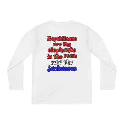 donkeys and elephants - Youth Long Sleeve Competitor Tee