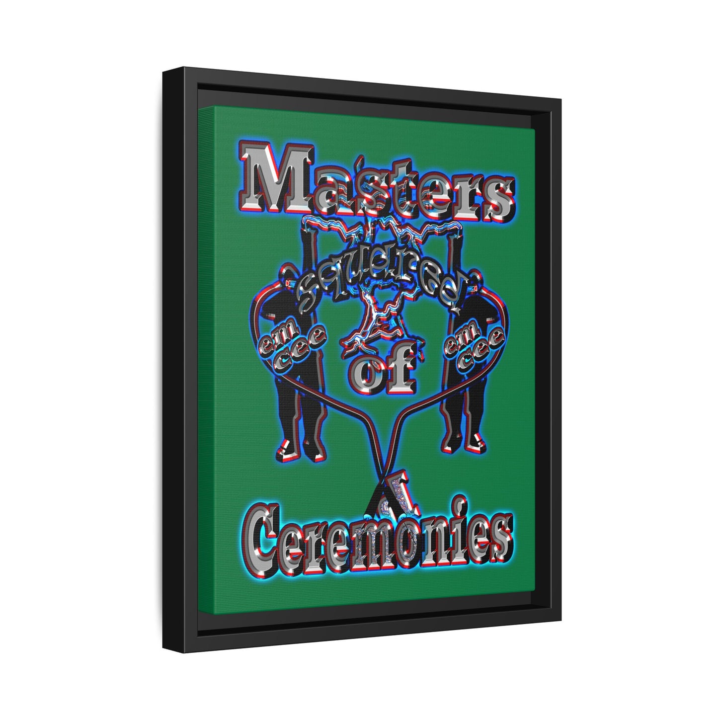 em cee squared - framed canvas art (dark green)