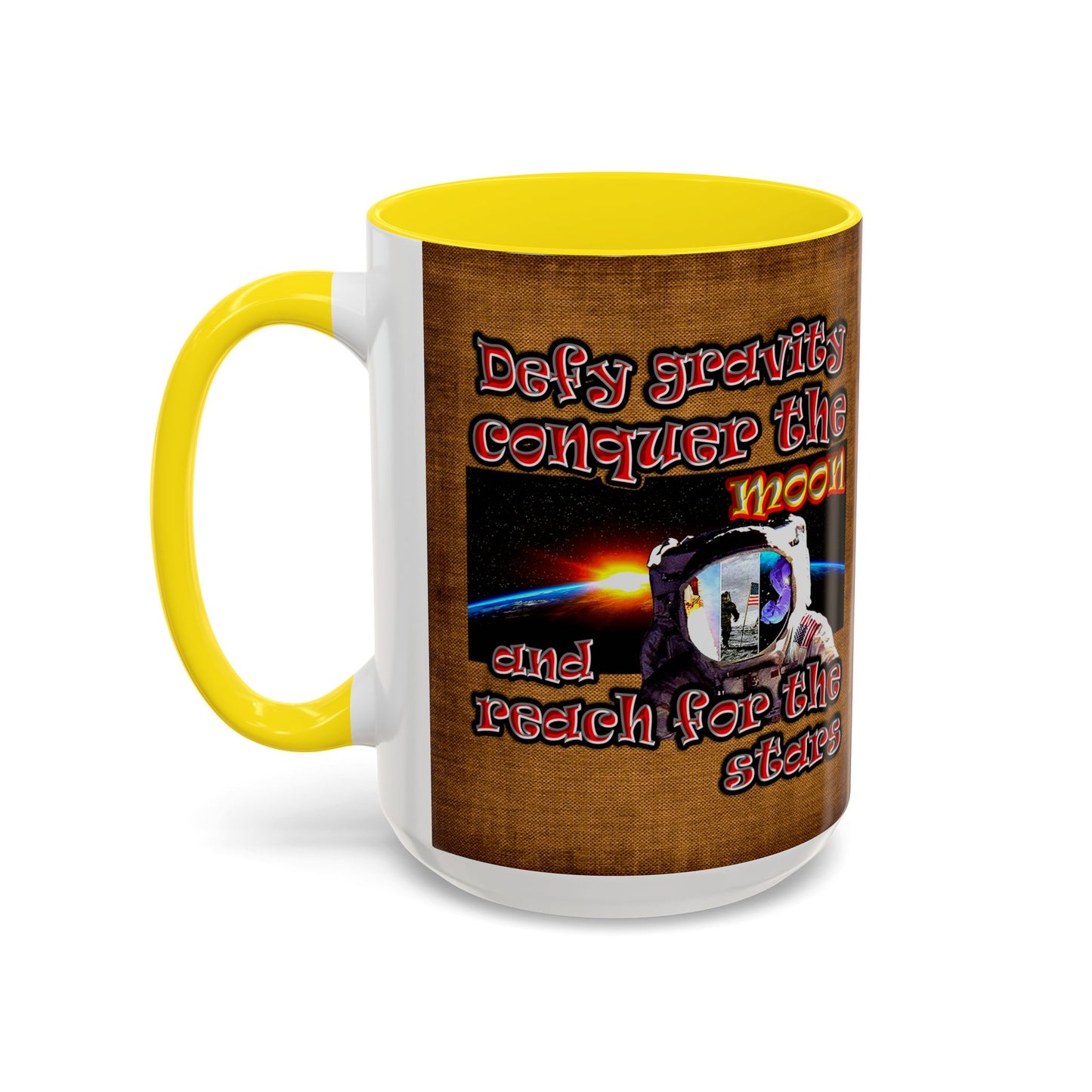 defy conquer reach - Accent Mug (brown papyrus)