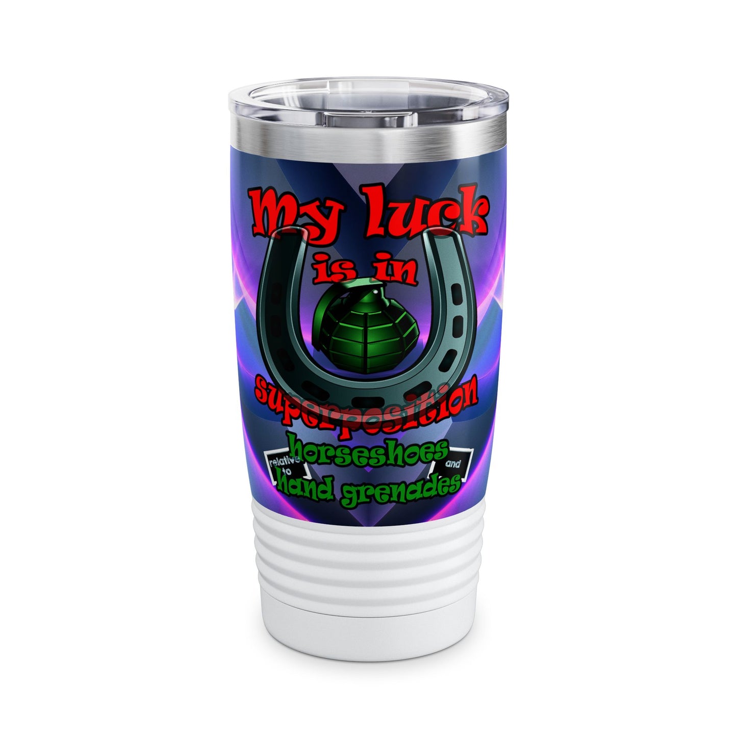 my luck - Ringneck Tumbler, 20oz (grey-pink wave)