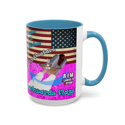 shoot for the stars - Accent Mug (pink swirl)