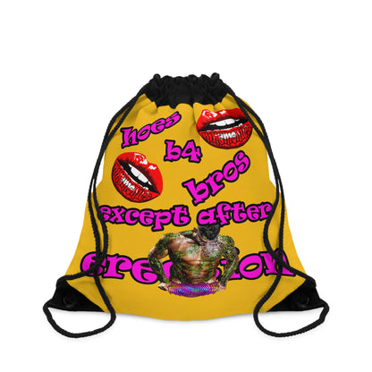 hoes b4 bros - Drawstring Bag (yellow)
