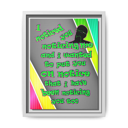 noticed you noticing - framed canvas art (rainbow split)