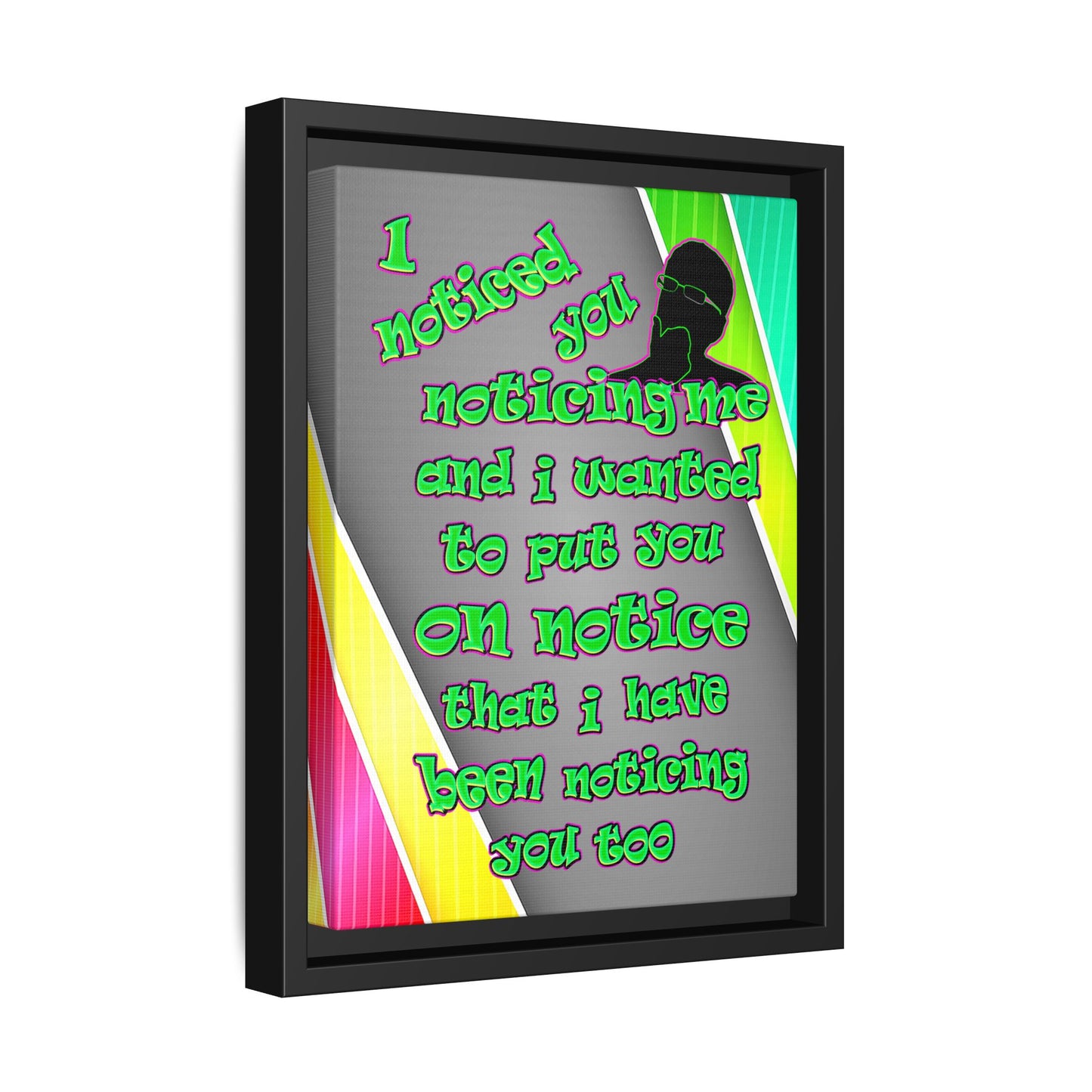 noticed you noticing - framed canvas art (rainbow split)