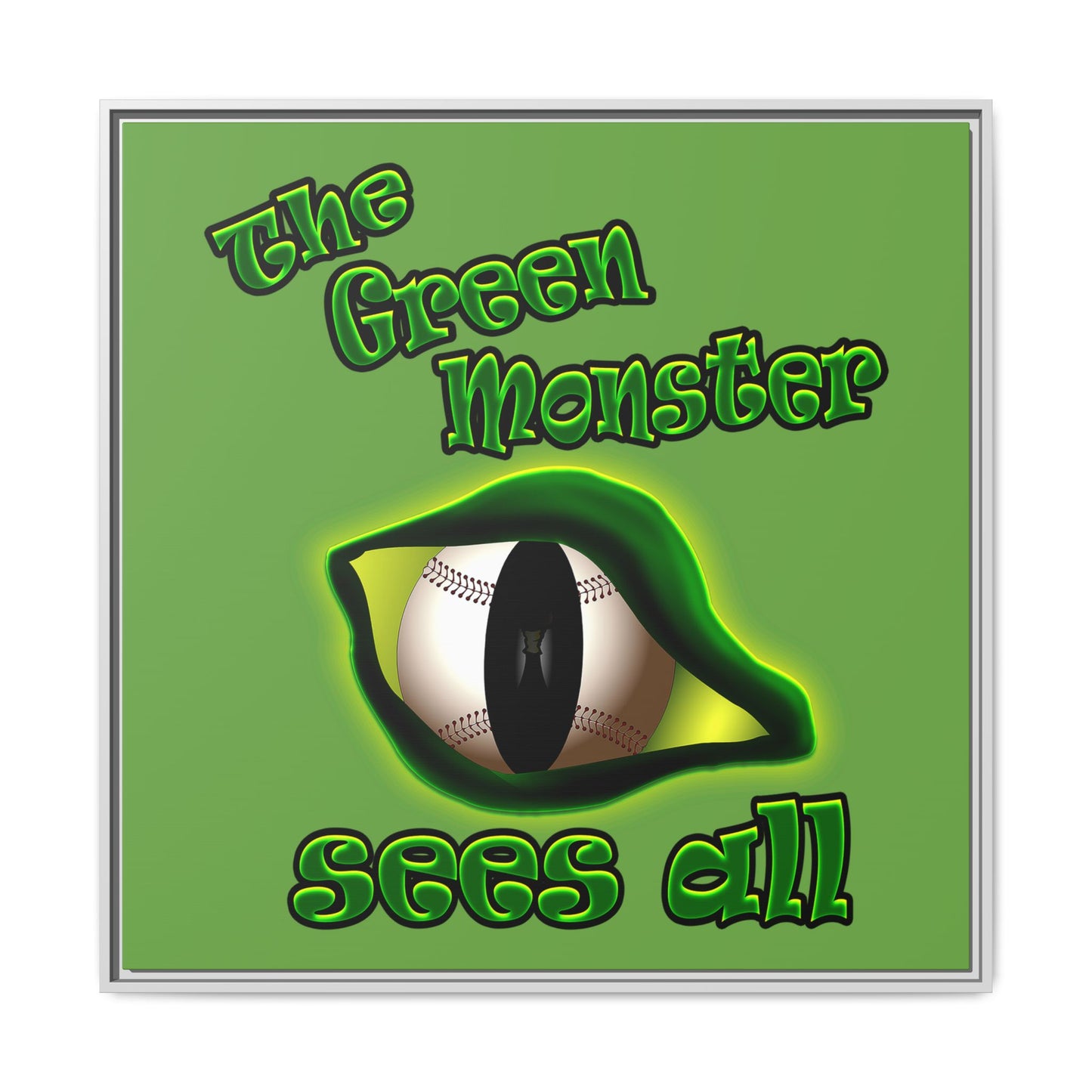 green monster - framed canvas art (green)