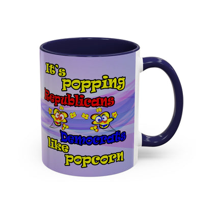 popping like popcorn - Accent Mug (light blue-pink wave)