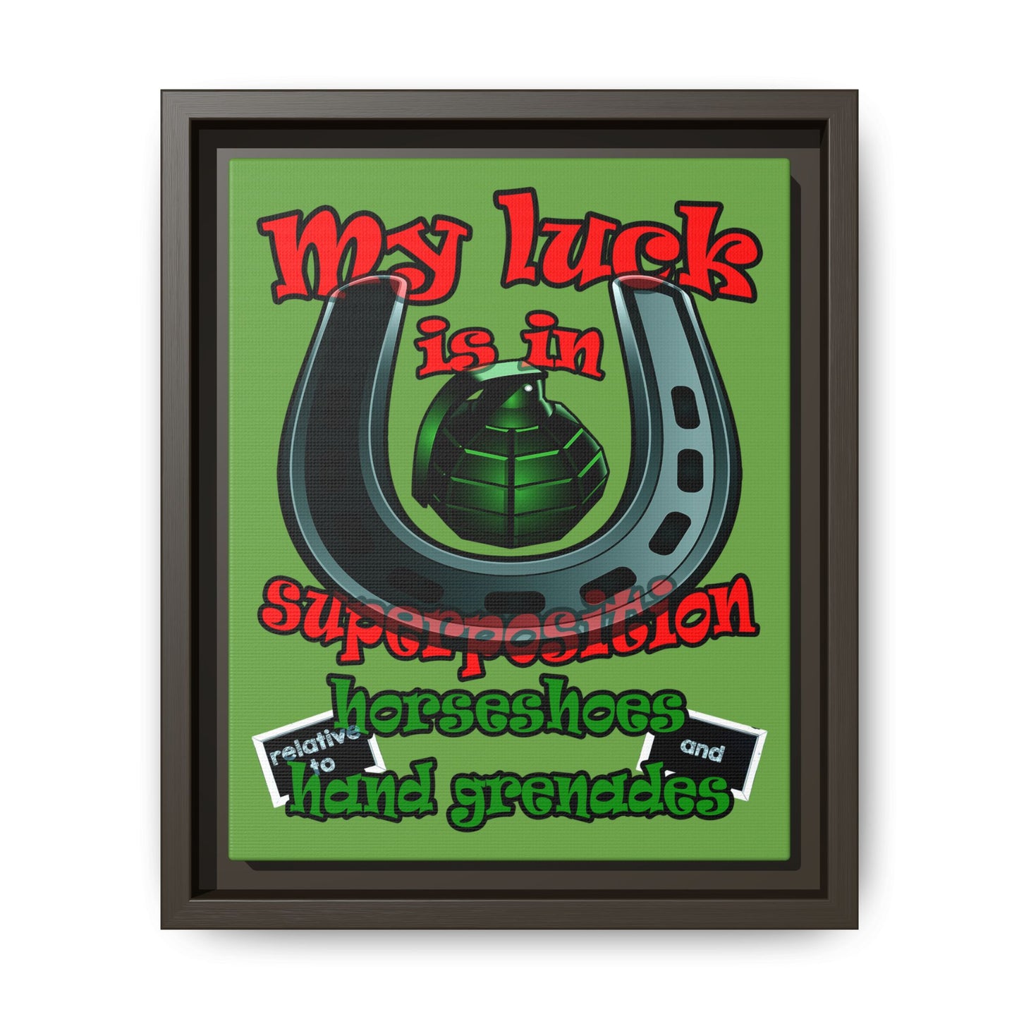 my luck - framed canvas art (green)