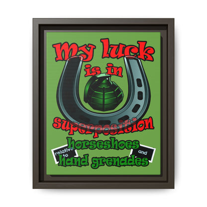my luck - framed canvas art (green)