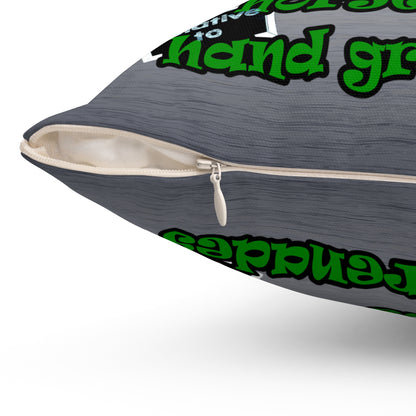 my luck - Spun Polyester Square Pillow - (brushed nickel)