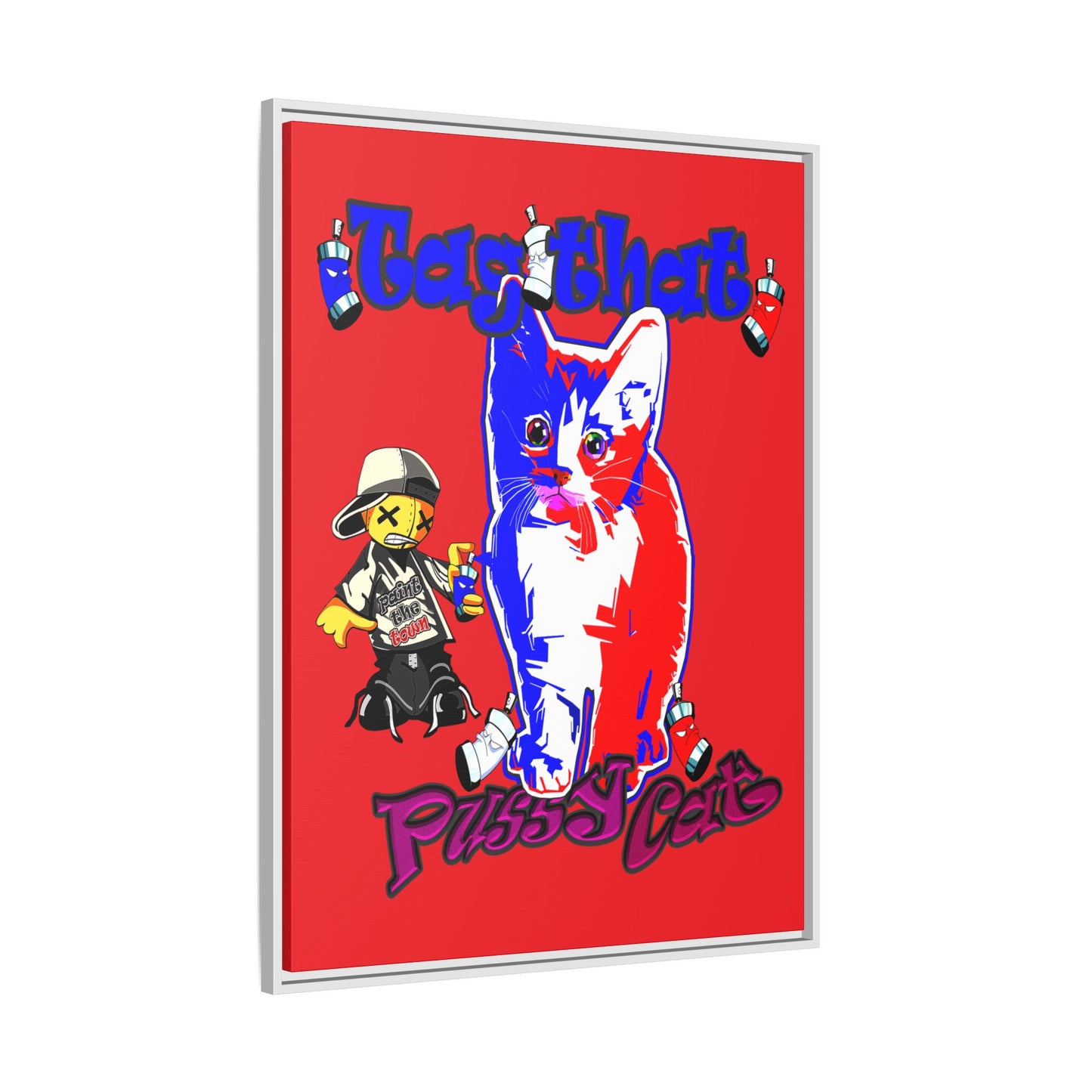 tag that - framed canvas art (red)