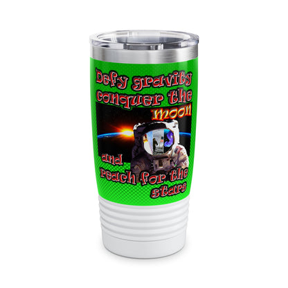 defy conquer reach - Ringneck Tumbler, 20oz (logo green)
