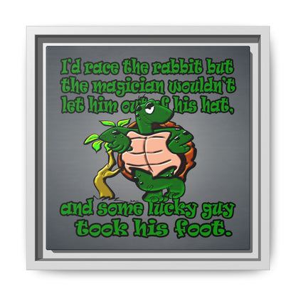turtle race - framed canvas art (grey-light grey)