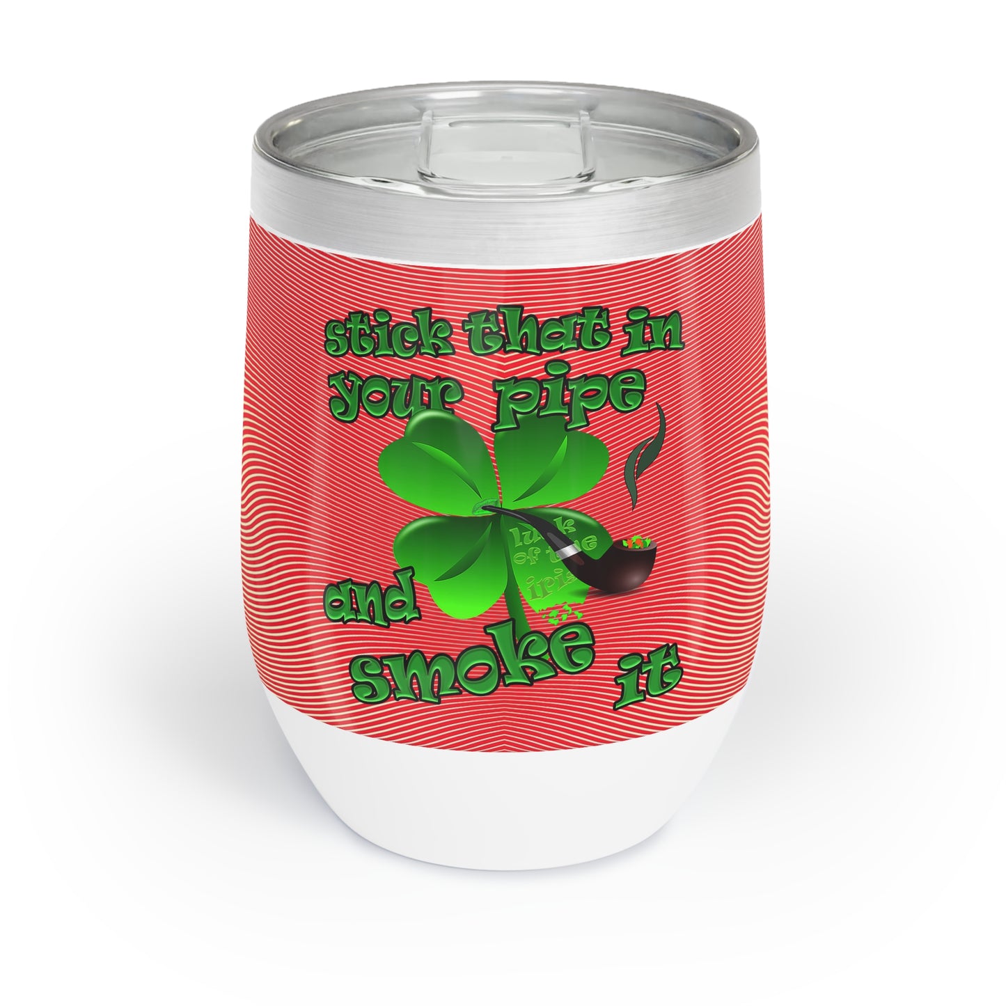 celtics logo - Chill Wine Tumbler (yellow-orange wave)