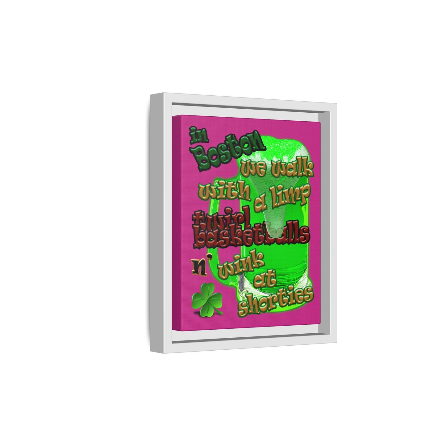 celtics logo - framed canvas art (pink)