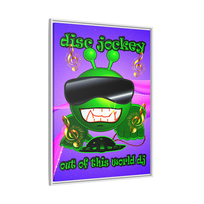 disc jockey - framed canvas art (purple-pink wave)