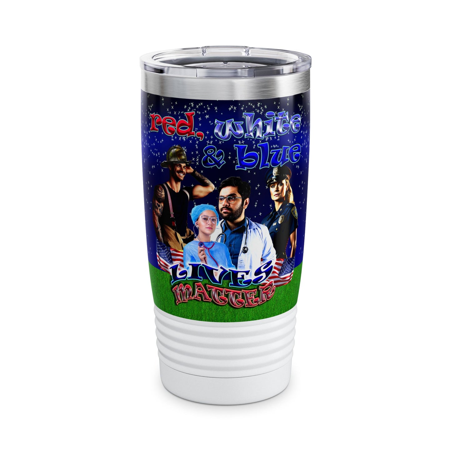 rw&b lives matter - Ringneck Tumbler, 20oz ('snoops' background)