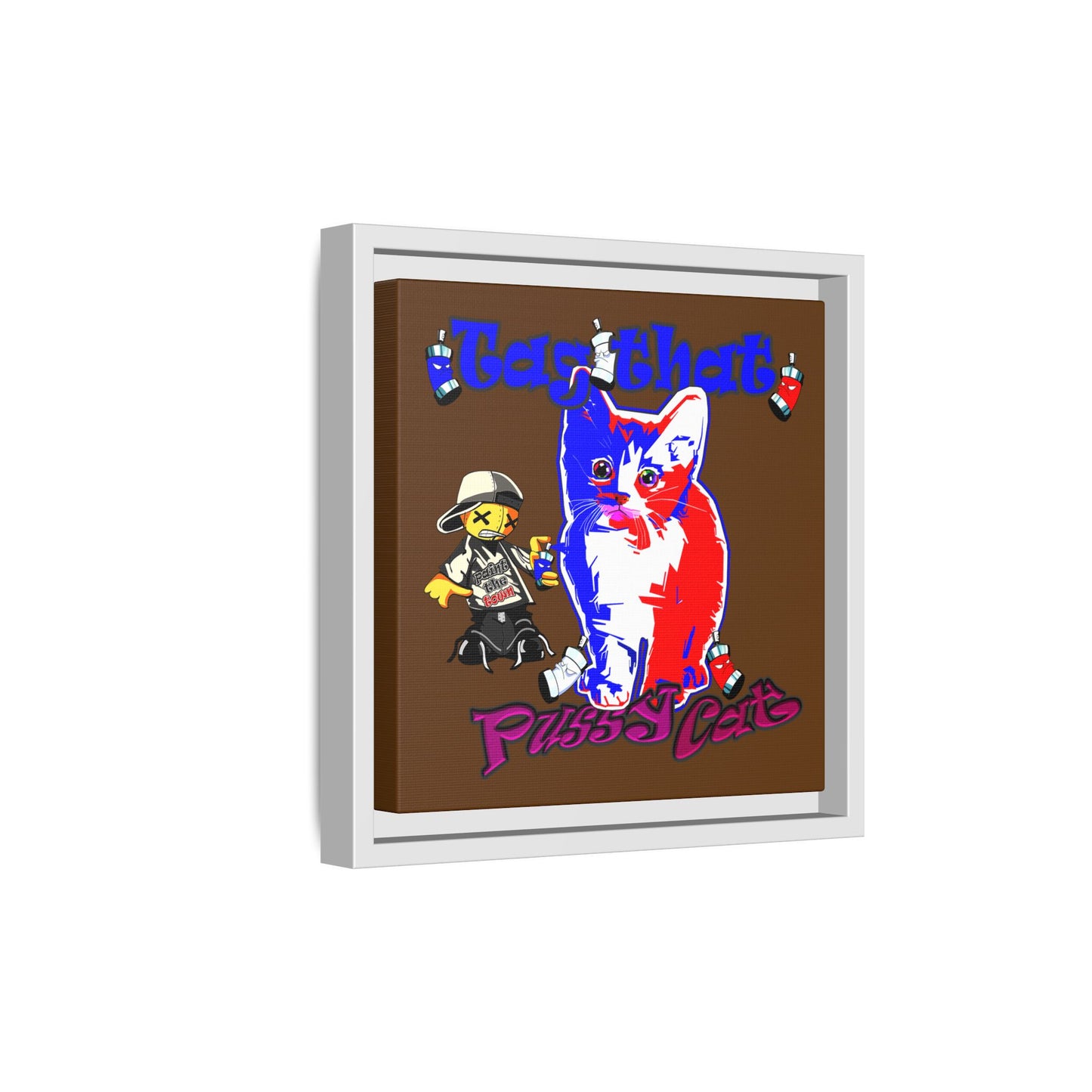tag that - framed canvas art (brown)
