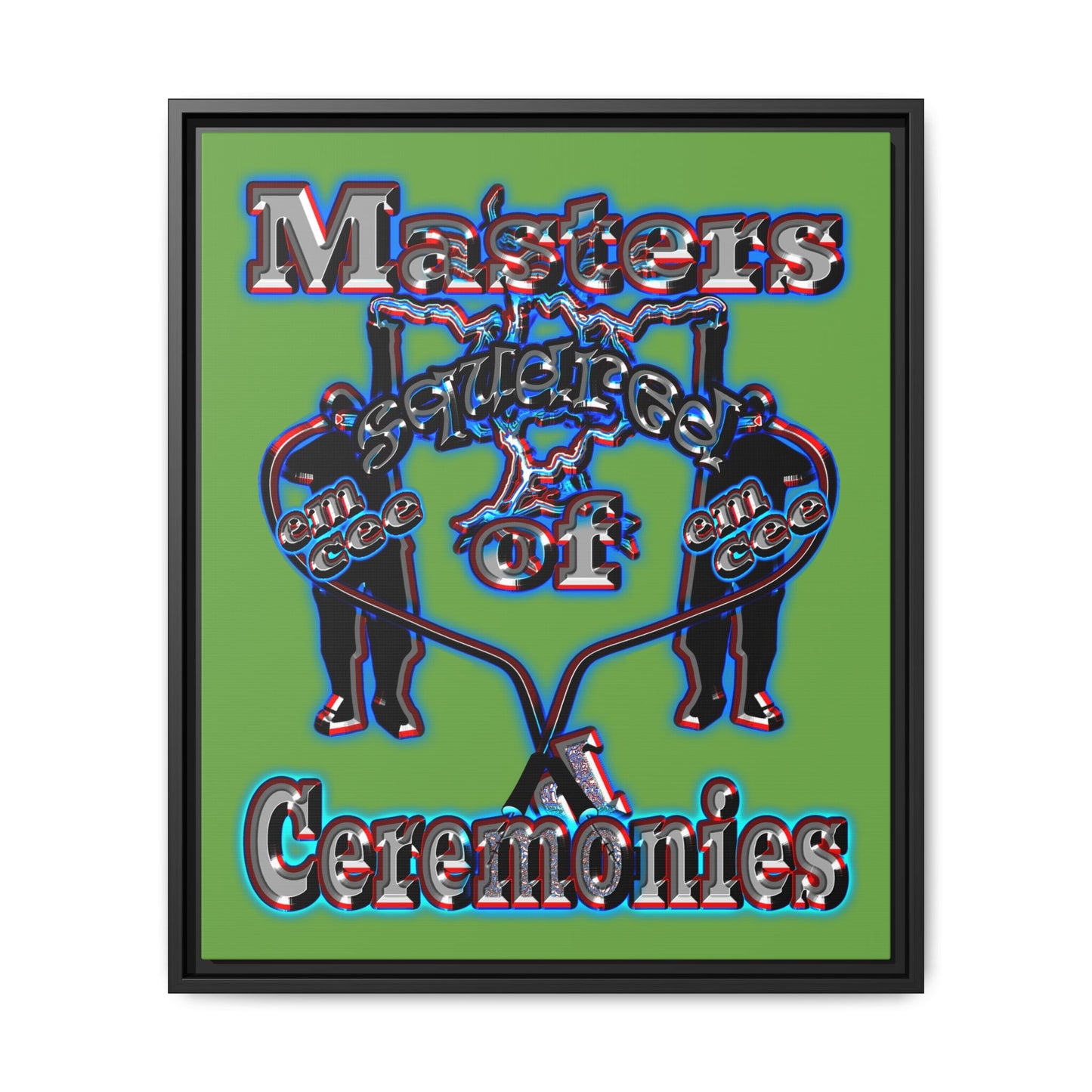 em cee squared - framed canvas art (green)