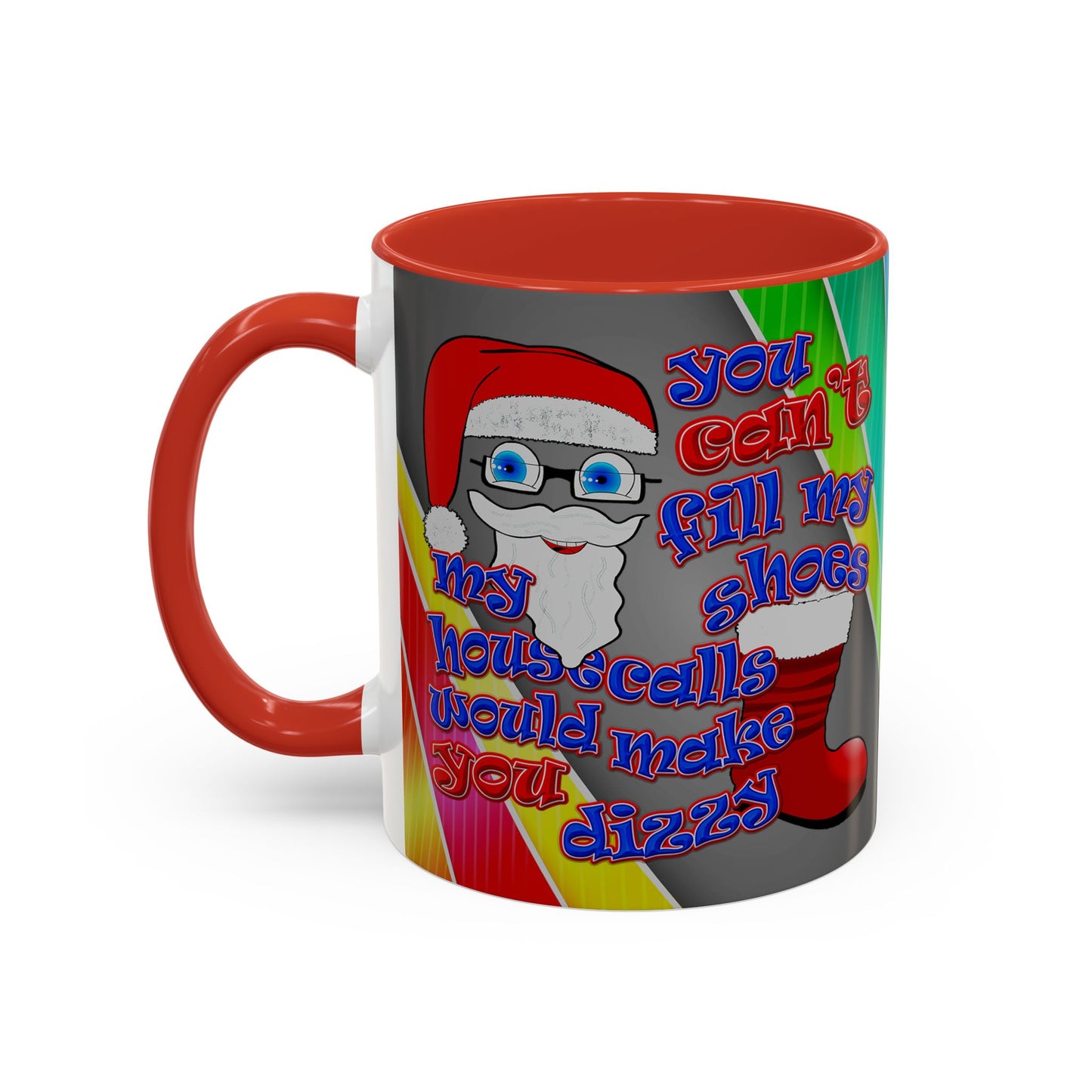 santa's shoes - Accent Mug (rainbow split)