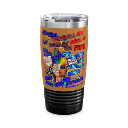 drop the beat - Ringneck Tumbler, 20oz (light brown)
