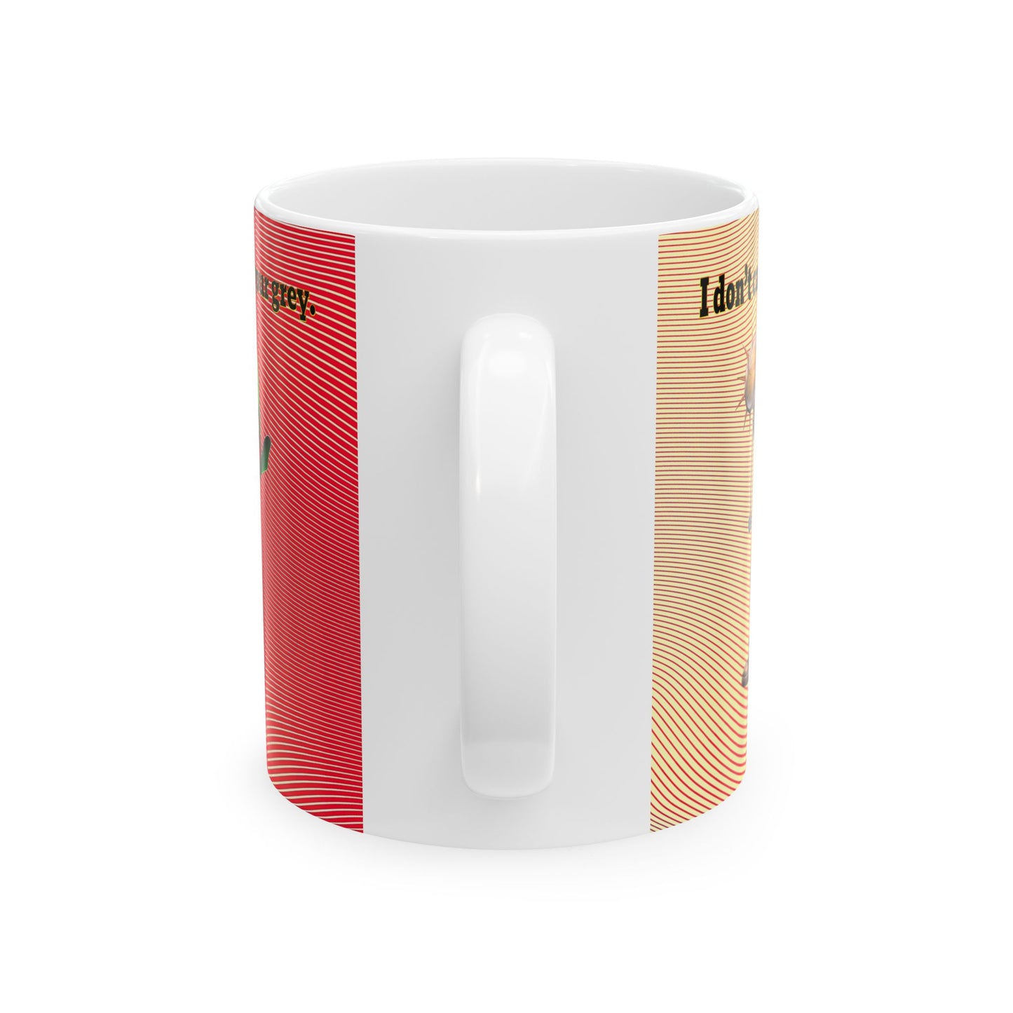 I don't care that your grey - White Mug (yellow-orange wave)