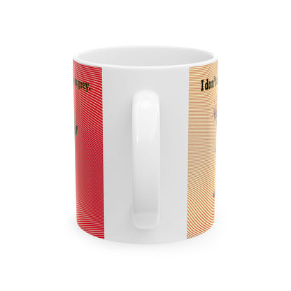 I don't care that your grey - White Mug (yellow-orange wave)