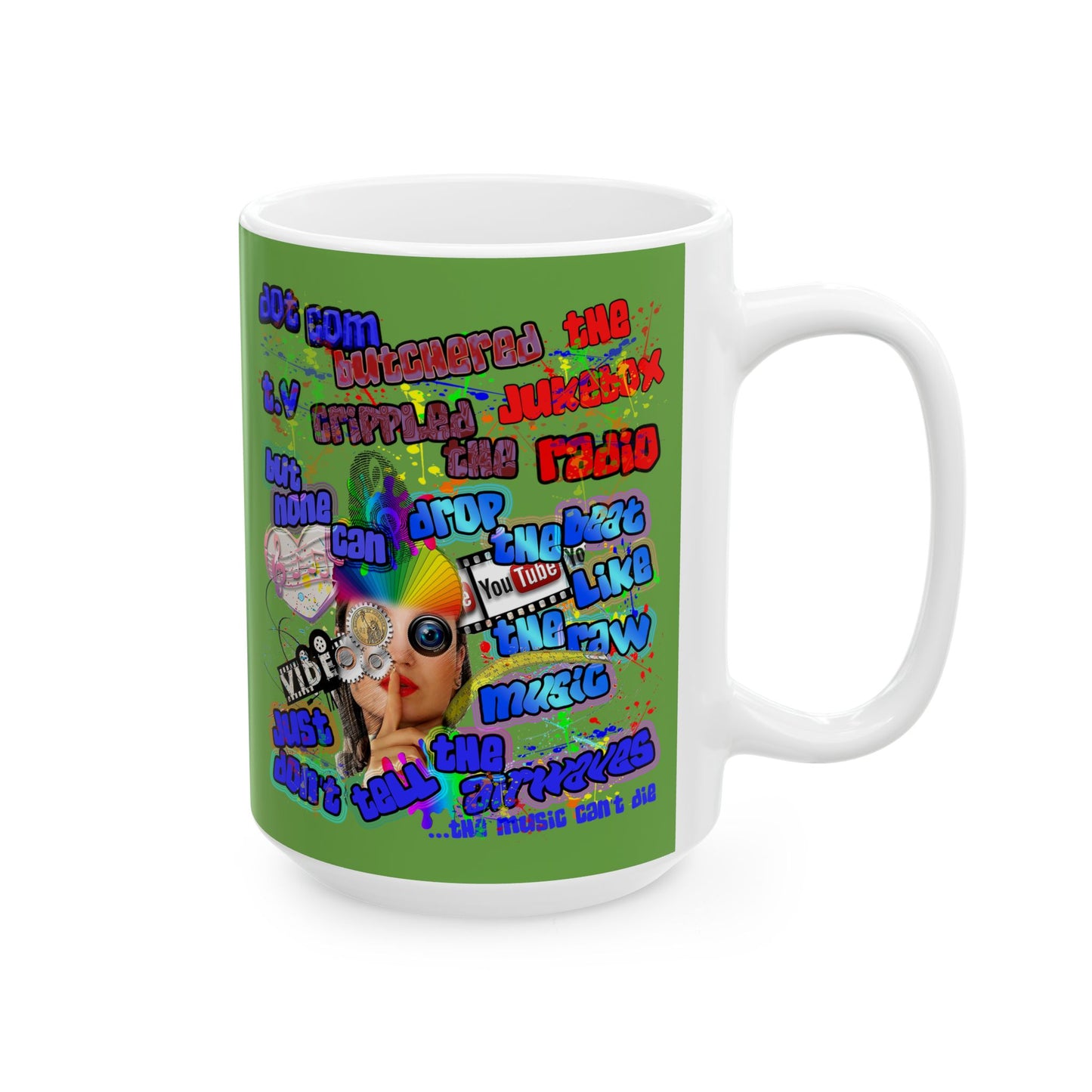 drop the beat - White Mug (green)