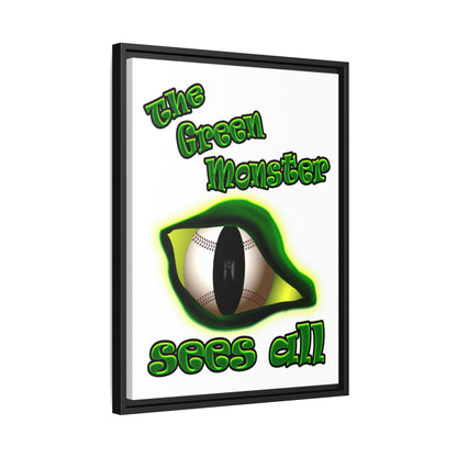 green monster - framed canvas art (white)