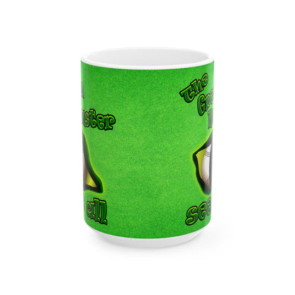 green monster - White Mug (green turf)