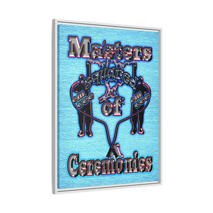 em cee squared - framed canvas art (faded blue)
