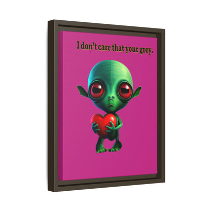 I don't care that your grey - framed canvas art (pink)