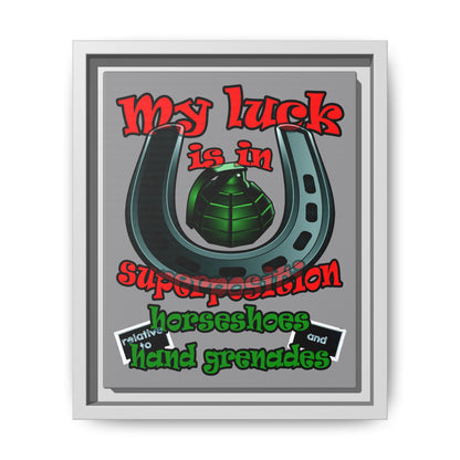 my luck - framed canvas art (grey)