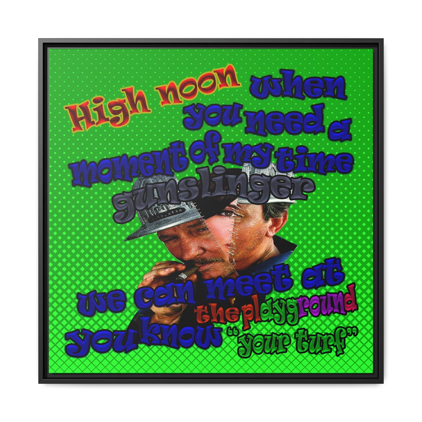 high noon - framed canvas art (logo green)