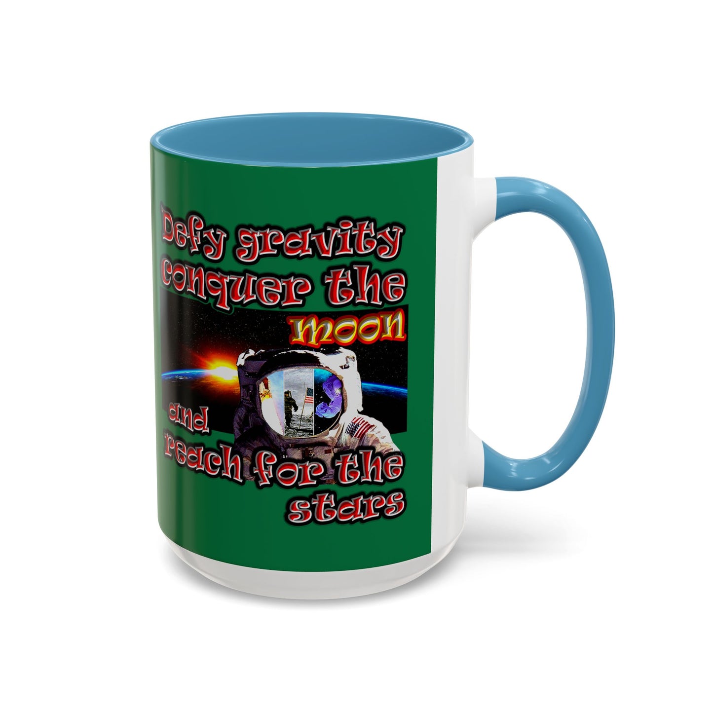 defy conquer reach - Accent Mug (dark green)