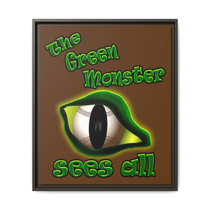 green monster - framed canvas art (brown)